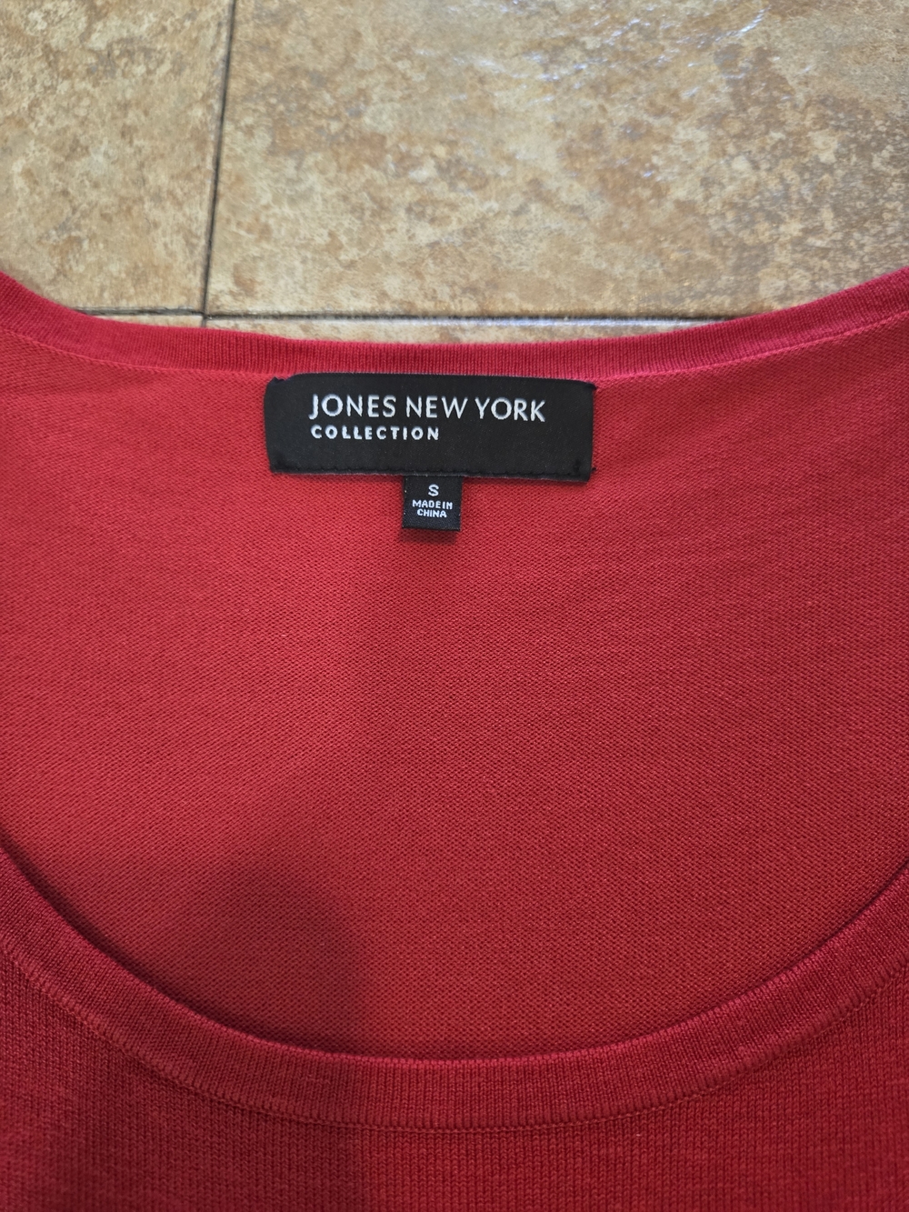Jones New York Raspberry Red Scoop Neck Short Sleeve Tee - Picture 3 of 6